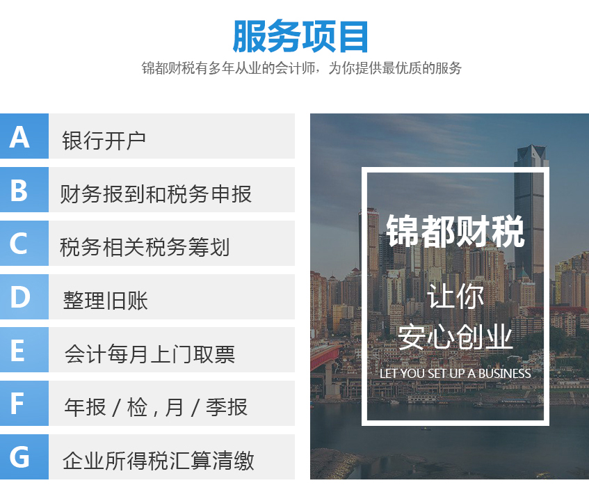 代理記賬服務項目